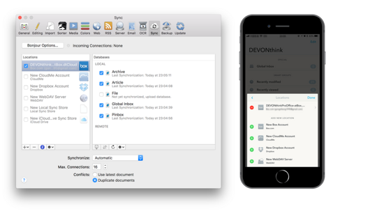 devonthink to go icloud sync